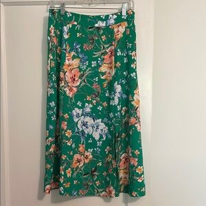 LOFT Vibrant Floral Midi Skirt